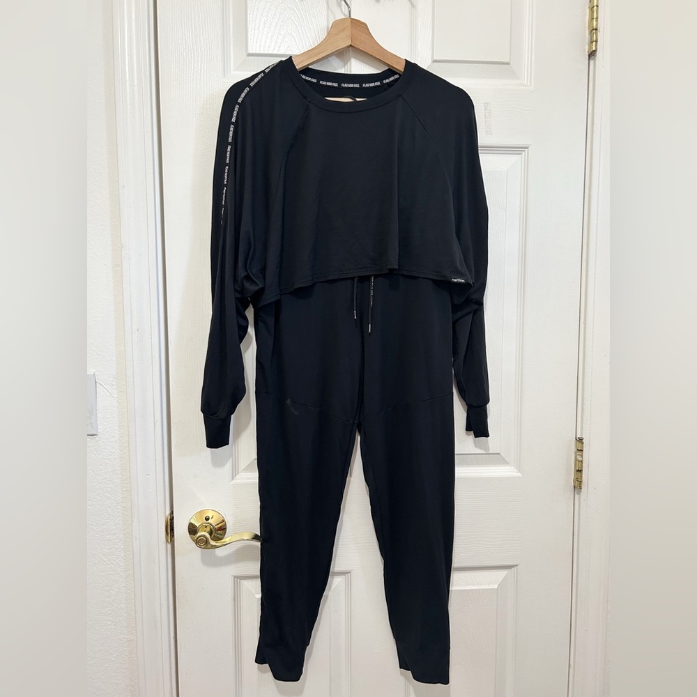 Flag nor Fail Jogger Set Women’s XS Black Oversized Crop Top Jogger Pants Adult